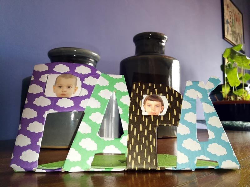 cornice di cartone per la festa del papà